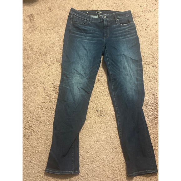 White House Black Market The Slim Crop Curvy Dark Wash Denim Jeans 8L - Picture 1 of 5